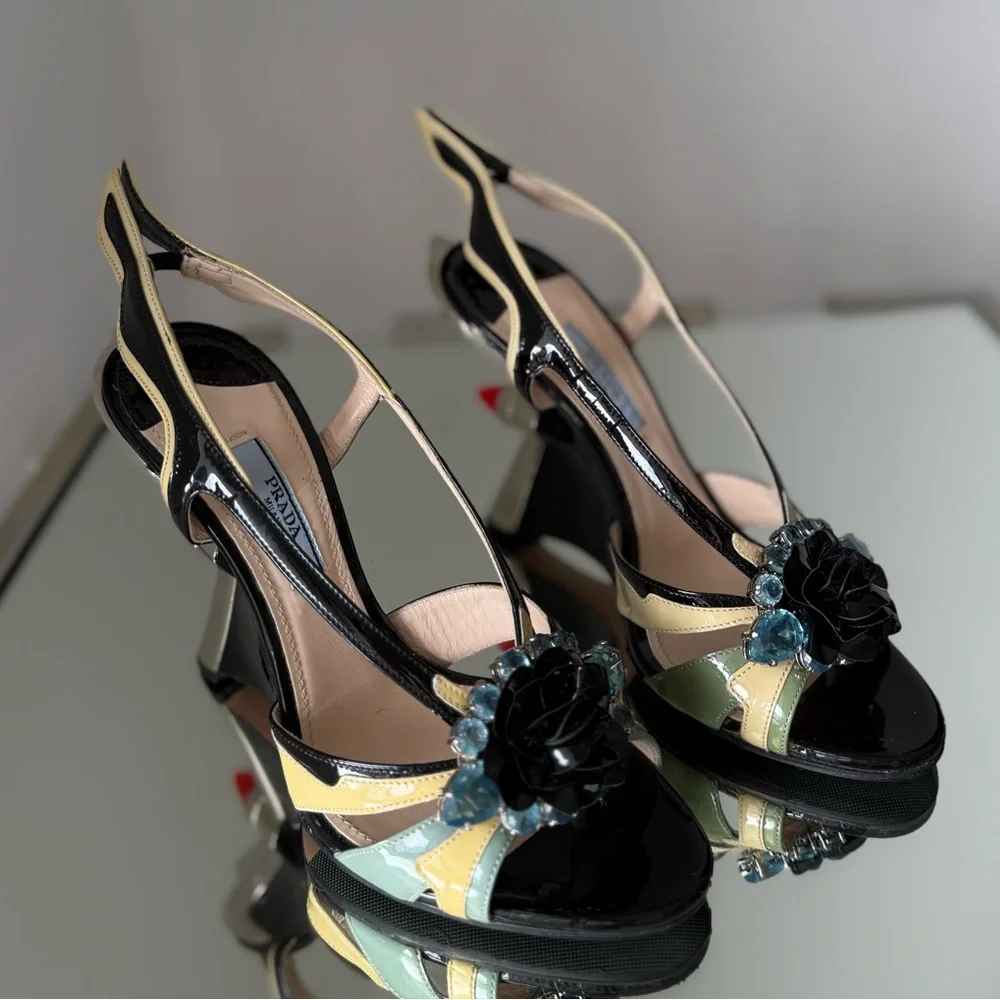 Like new Prada Cadillac Rod Heels Hot Rod Flame 37 - Picture 10 of 17